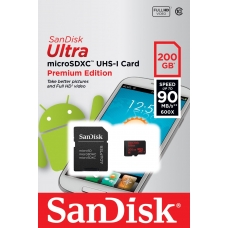 Карта памяти SanDisk Ultra microSDXC Class 10 UHS-I 90MB/s 200GB + SD adapter (SDSDQUAN-200G-G4A)